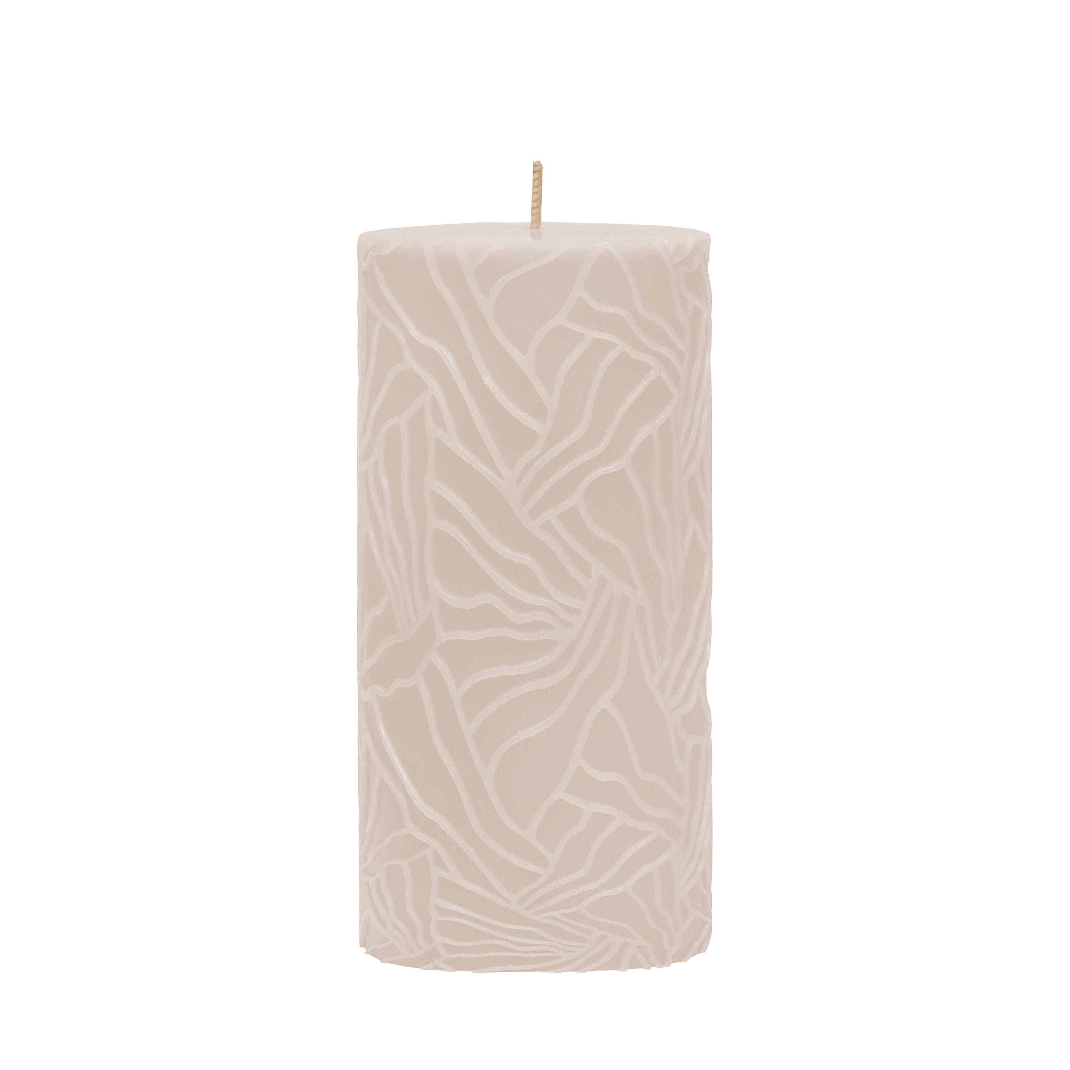 Kaars Wave 7x14cm zand