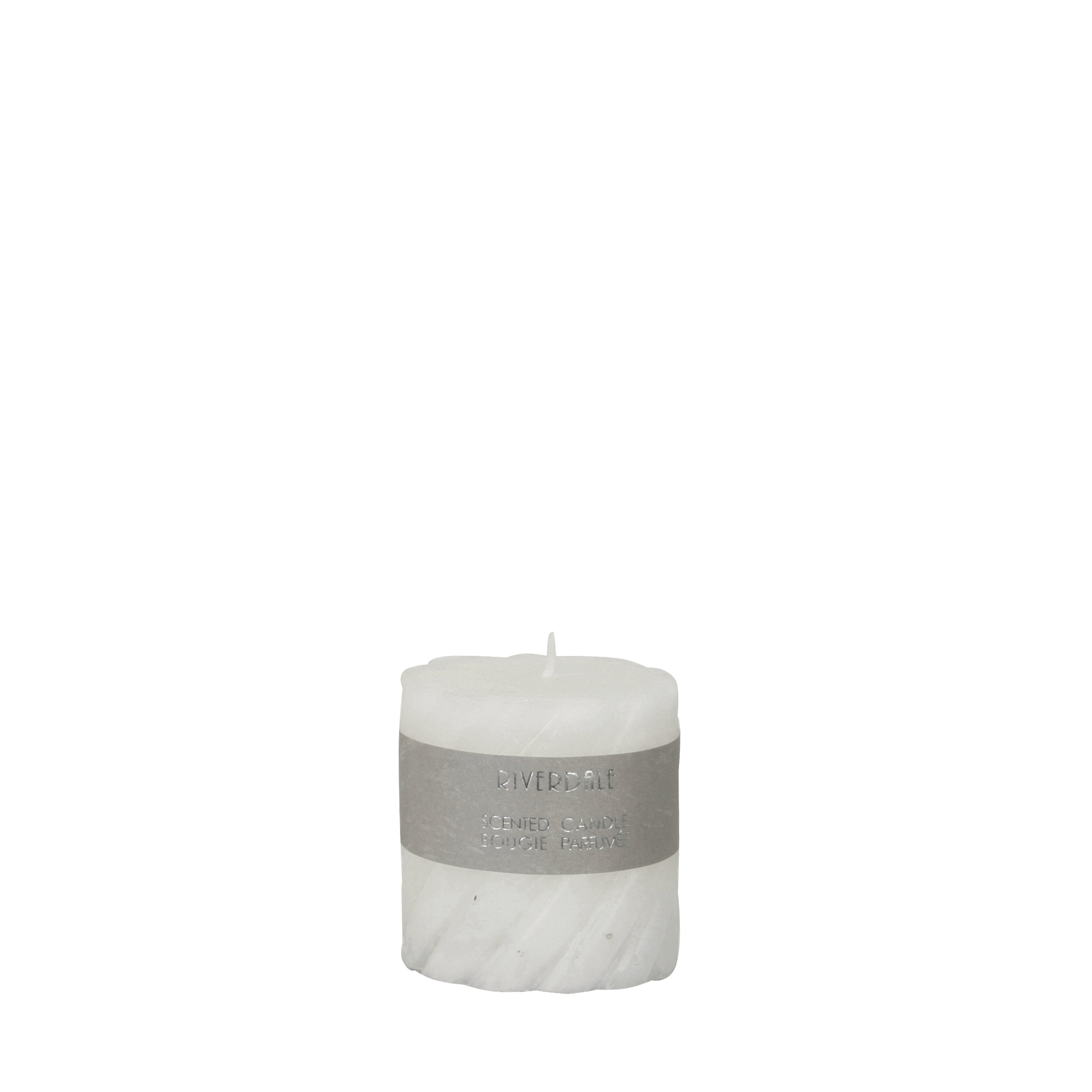 Geurkaars Swirl White Tea Ginger 7.5x7.5cm wit