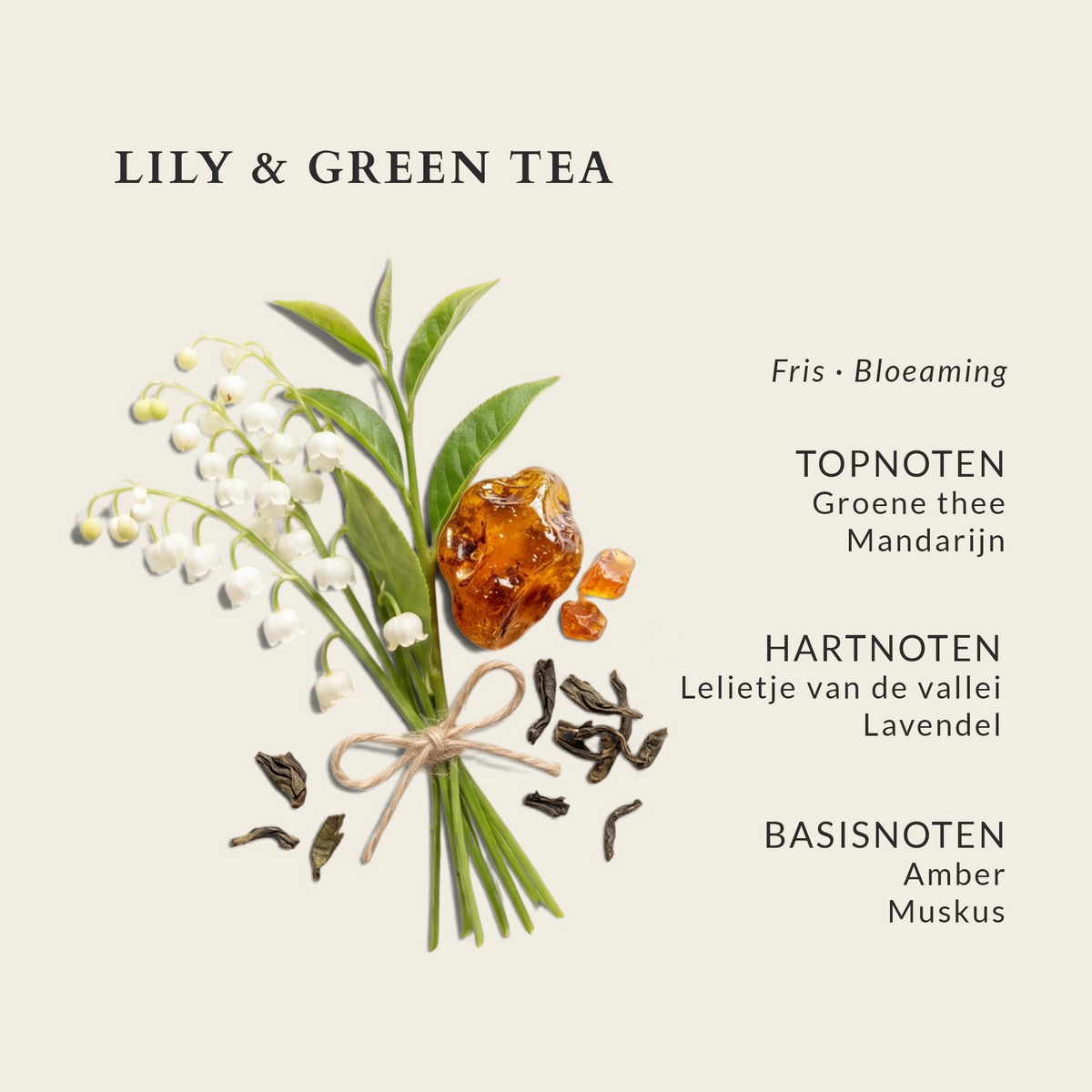Boutique Geurkaars Lily & Green Tea in pot - 10cm