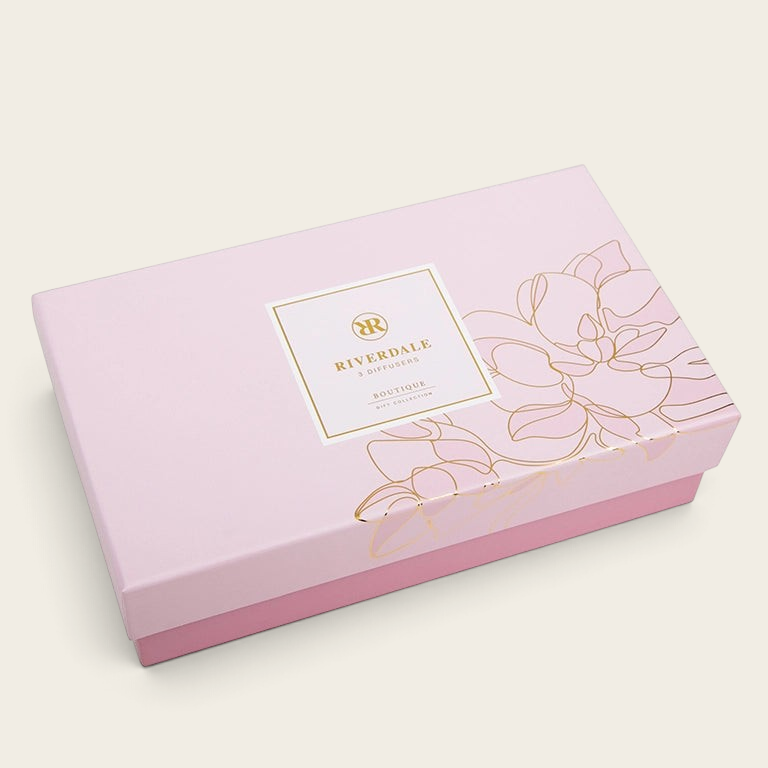 Riverdale Cadeau Olivia Limited Edition gift set featuring three home fragrance diffusers in a pink decorative box