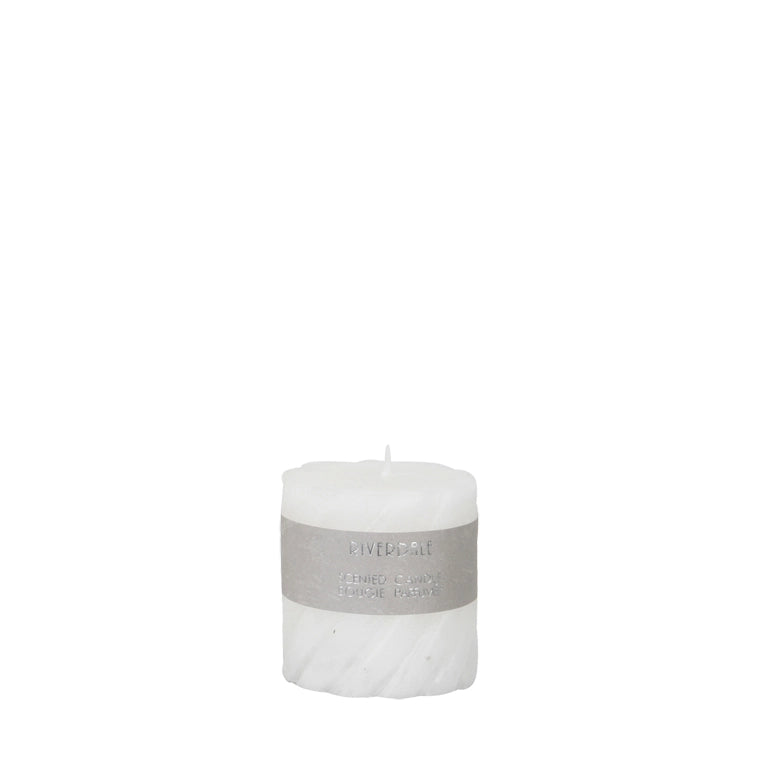 Geurkaars Swirl White Tea Ginger 7.5x7.5cm wit