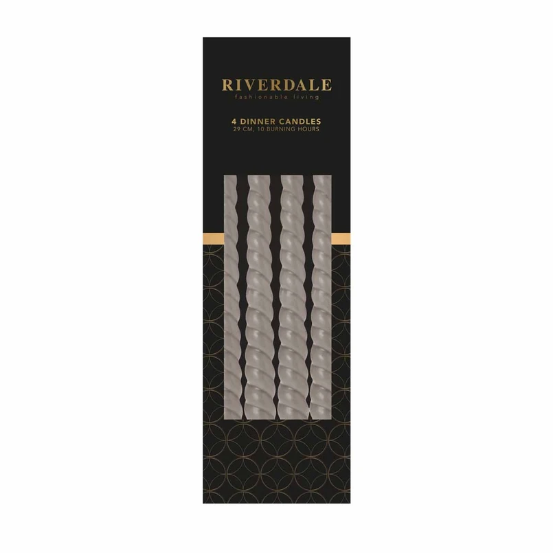 Abendkerze Rose hellgrau - 4er-Set