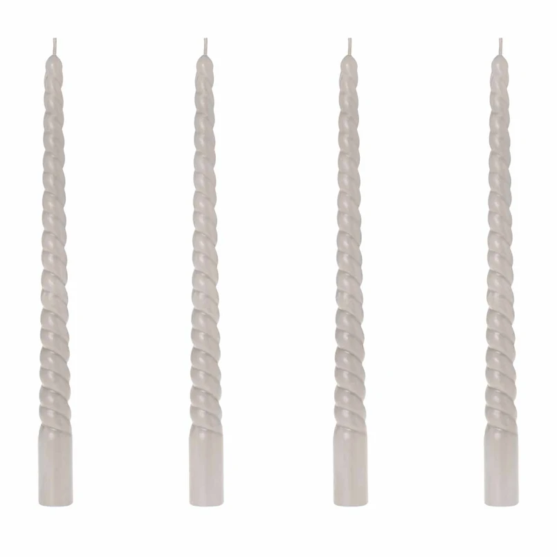 Abendkerze Rose hellgrau - 4er-Set