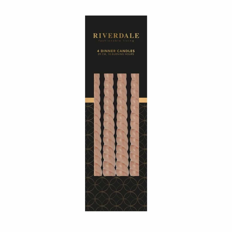 Abendkerze Rose hellpink - 4er-Set