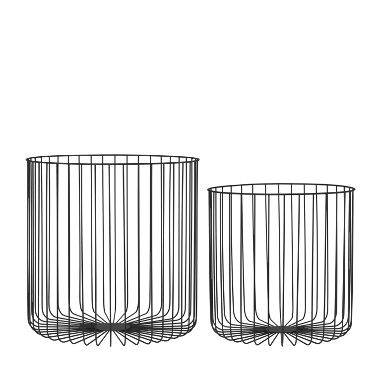 Basket Rocco 42cm black - set of 2