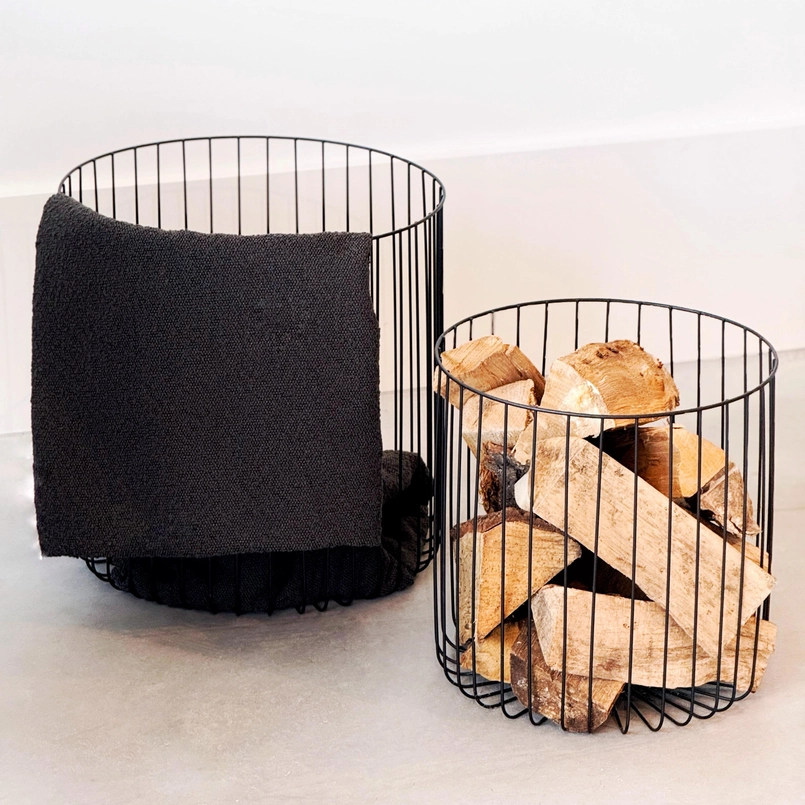 Basket Rocco 42cm black - set of 2