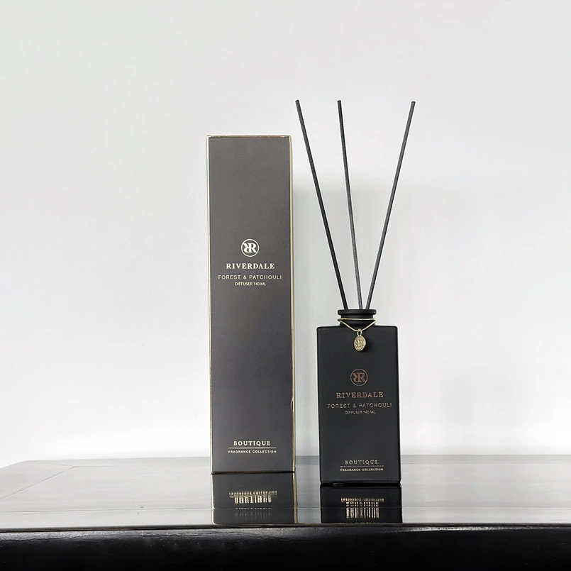 Boutique Geurstokjes Forest & Patchouli 140ml zwart