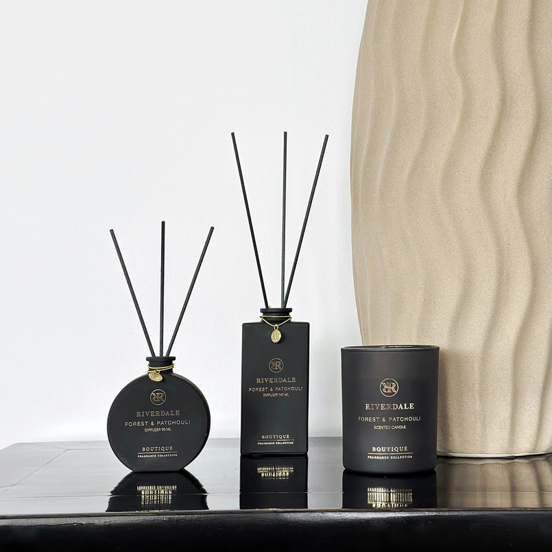 Boutique Geurstokjes Forest & Patchouli 140ml zwart
