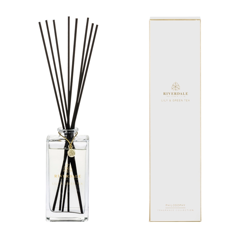 Boutique Geurstokjes Lily & Green Tea 140ml grijs