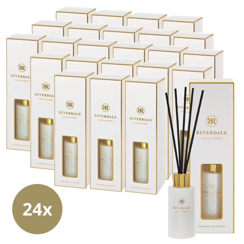 Boutique Geurstokjes Lotus & Jasmine 40ml wit (24 stuks)