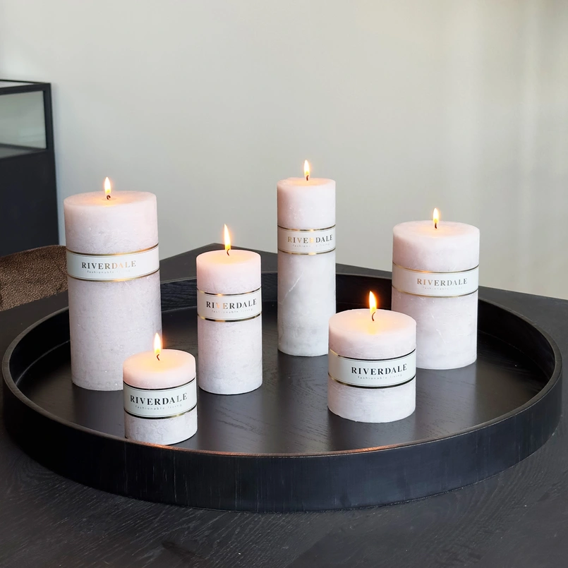Candle 10x20cm gray