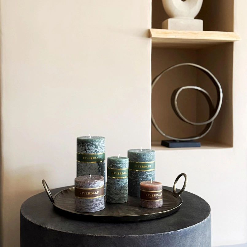 Candle 10x20cm green