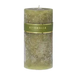 Candle 10x20cm sage
