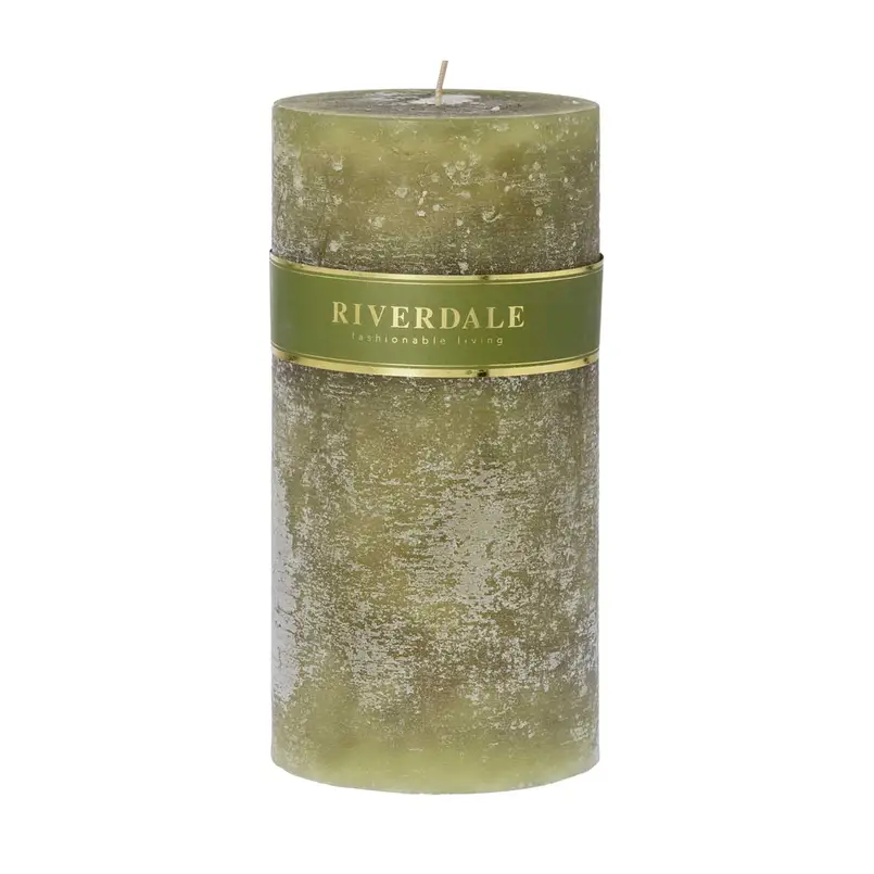 Candle 10x20cm sage