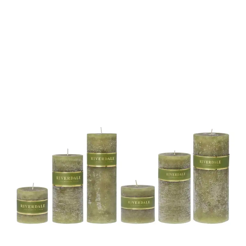 Candle 10x20cm sage