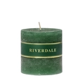 Candle 9x9cm green