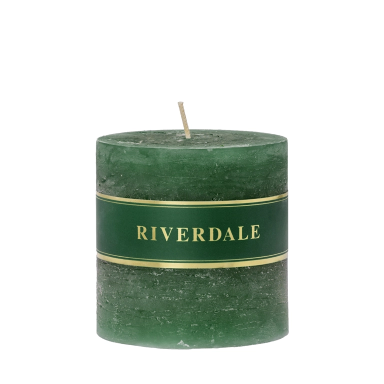 Candle 9x9cm green