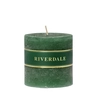 Candle 9x9cm green