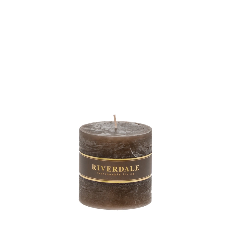 Candle 9x9cm mocha