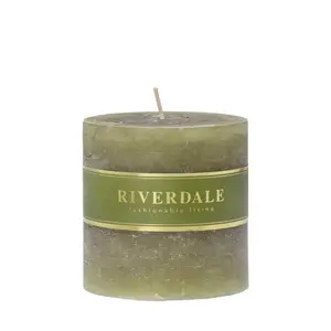 Candle 9x9cm sage