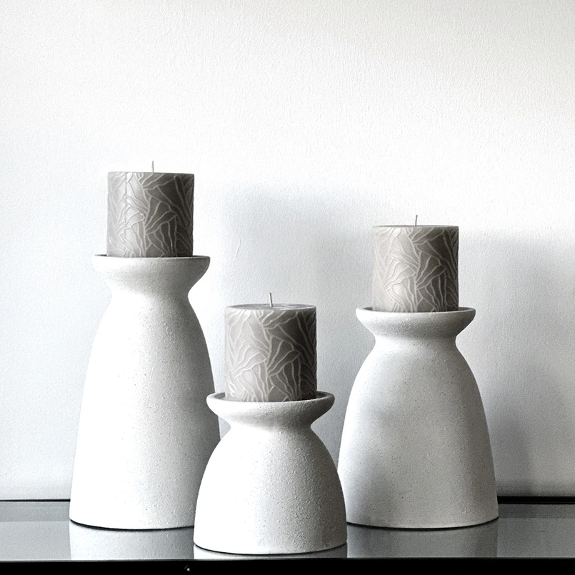 Candle holder Elvie 14cm matt white
