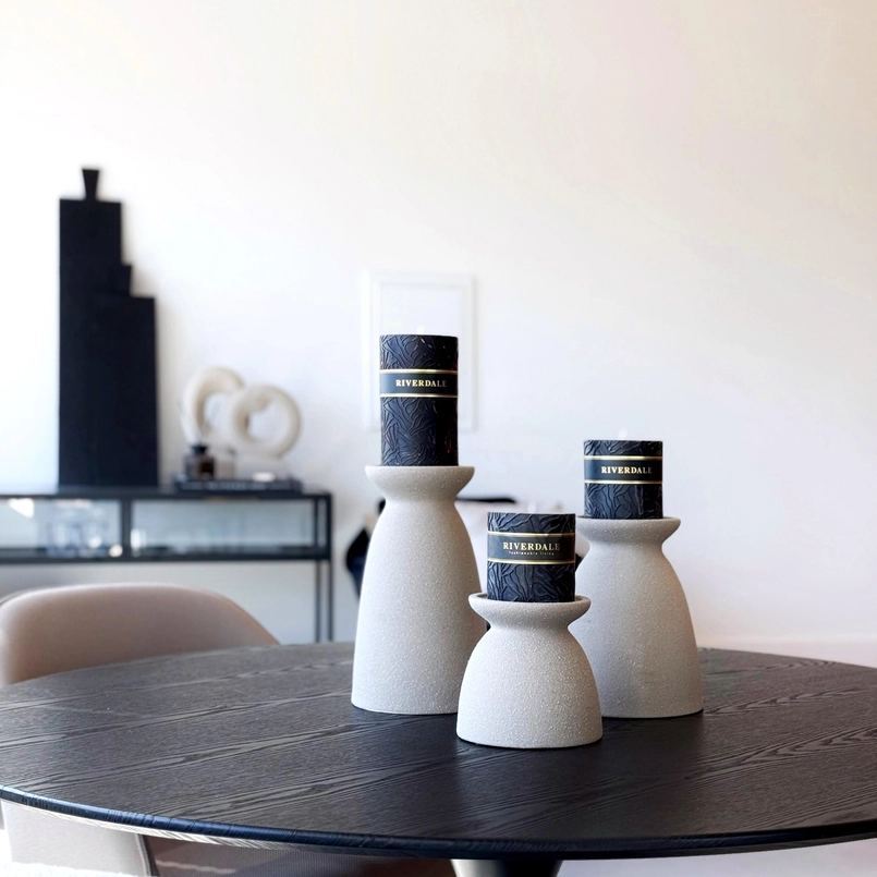 Candle holder Elvie 22cm matt sand