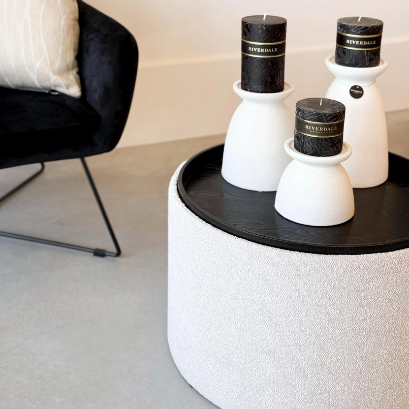 Candle holder Elvie 22cm matt white