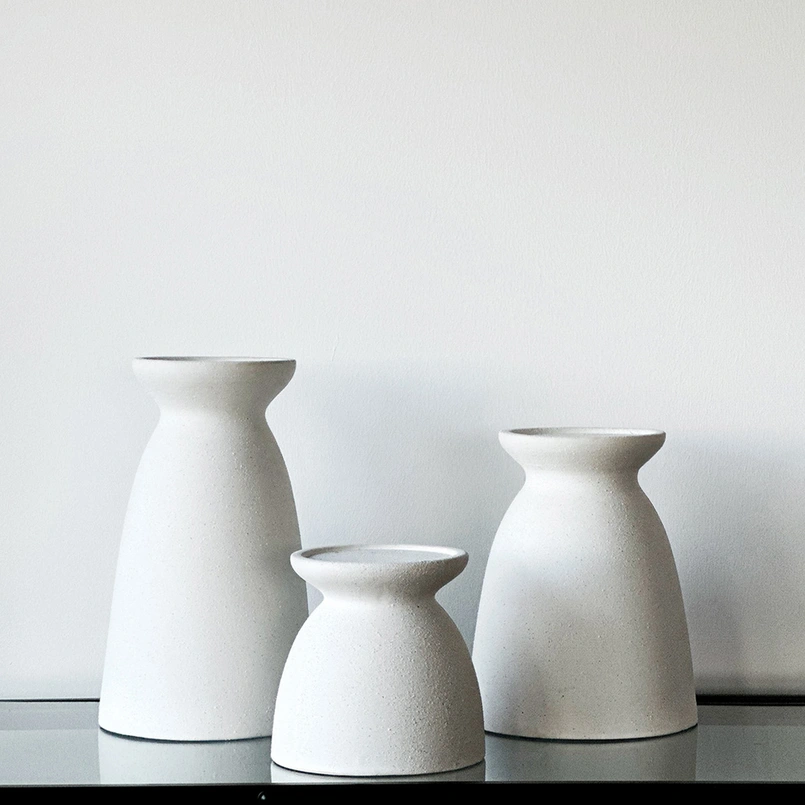 Candle holder Elvie 27cm matt white