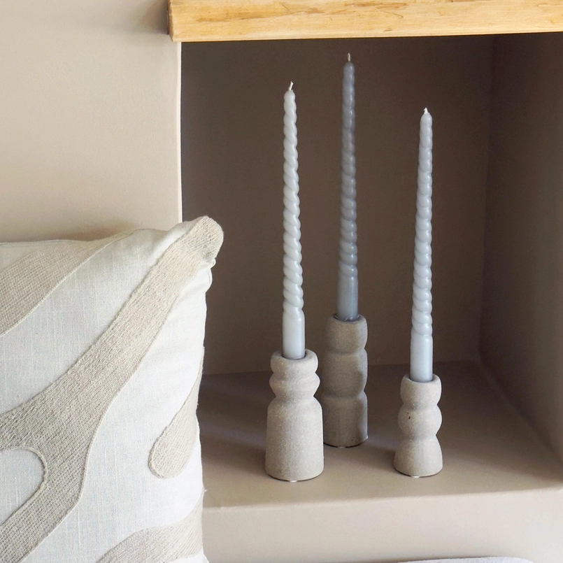 Candle holder Emily 13cm matt sand