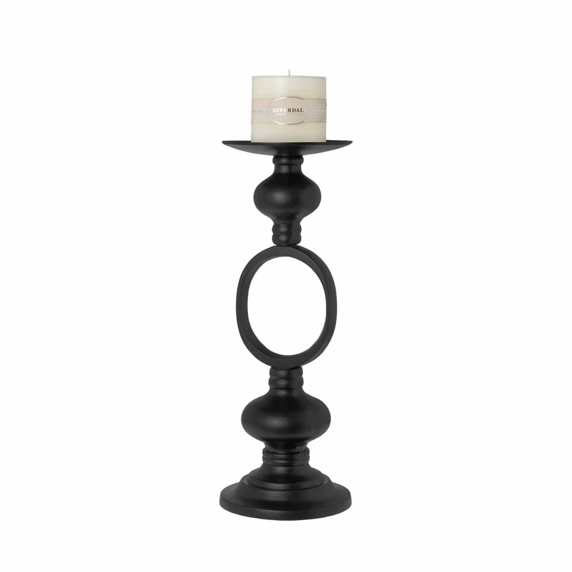 Candle holder Lily 49cm matt black