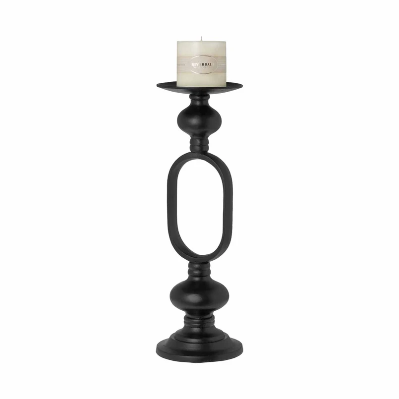 Black pillar candle holders discount
