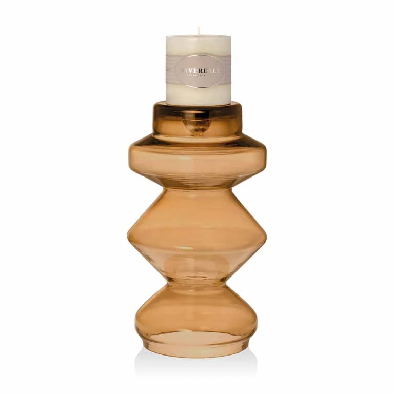 Candle holder Luna 28cm amber