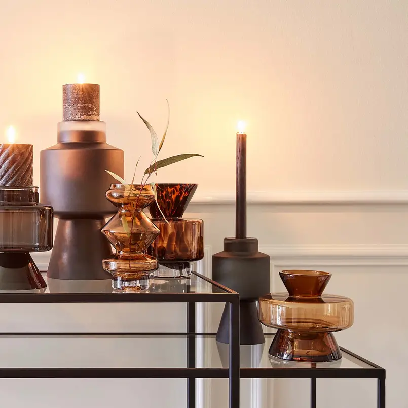 Candle holder Luna 31cm matt black