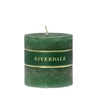 Candle Pillar 9x9cm green