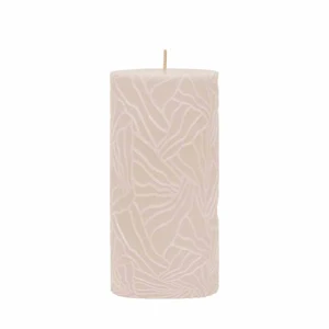 Candle Wave 7x14cm sand