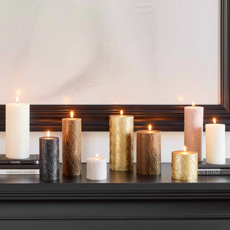 Candle Wave 7x20cm mocha