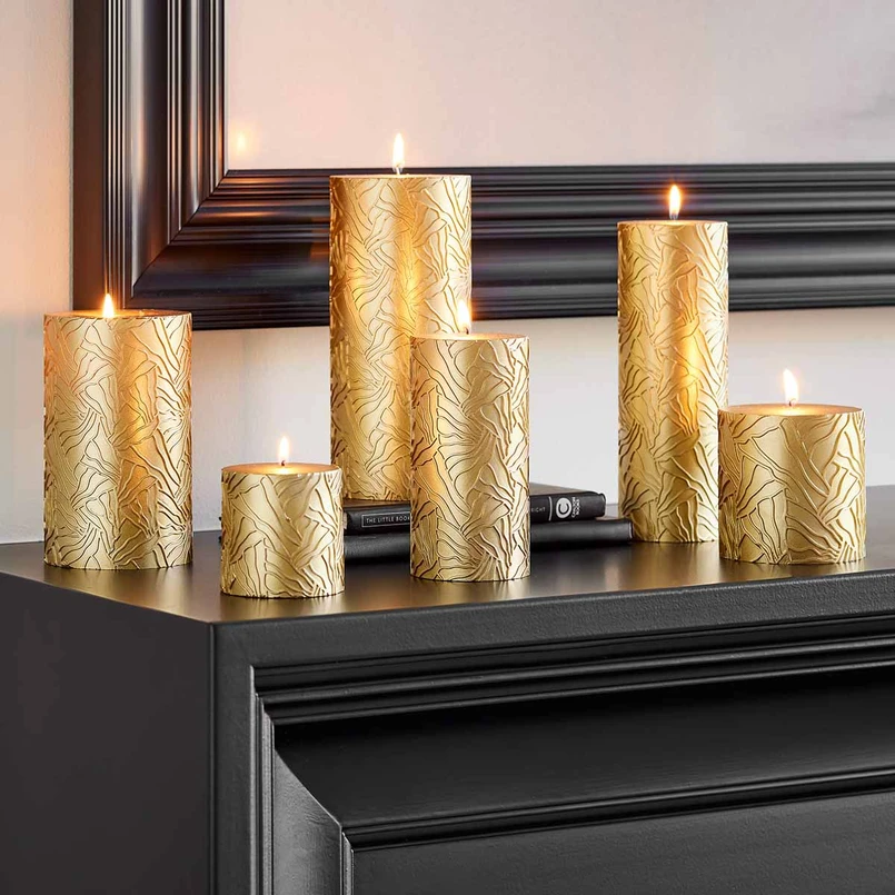 Candle Wave 7x7cm gold