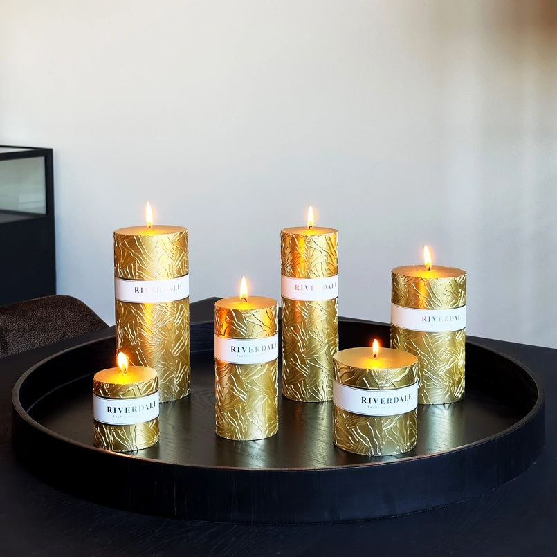 Candle Wave 7x7cm gold