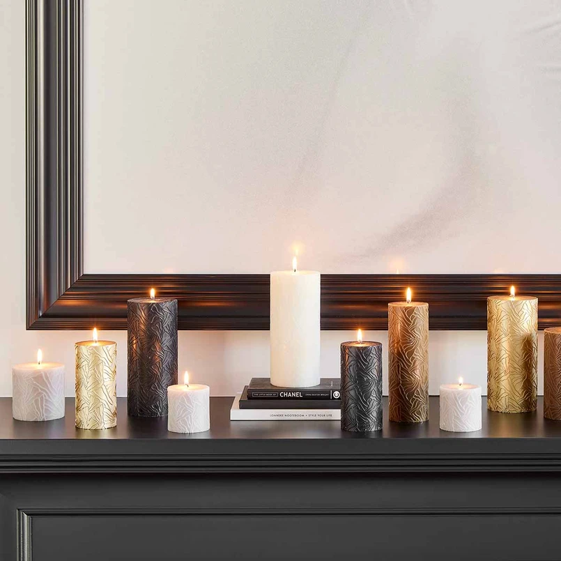 Candle Wave 7x7cm light gray