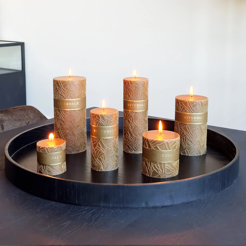 Candle Wave 7x7cm mocha