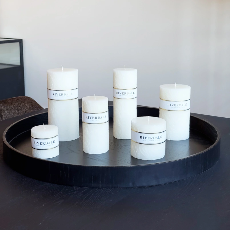 Candle Wave 7x7cm white