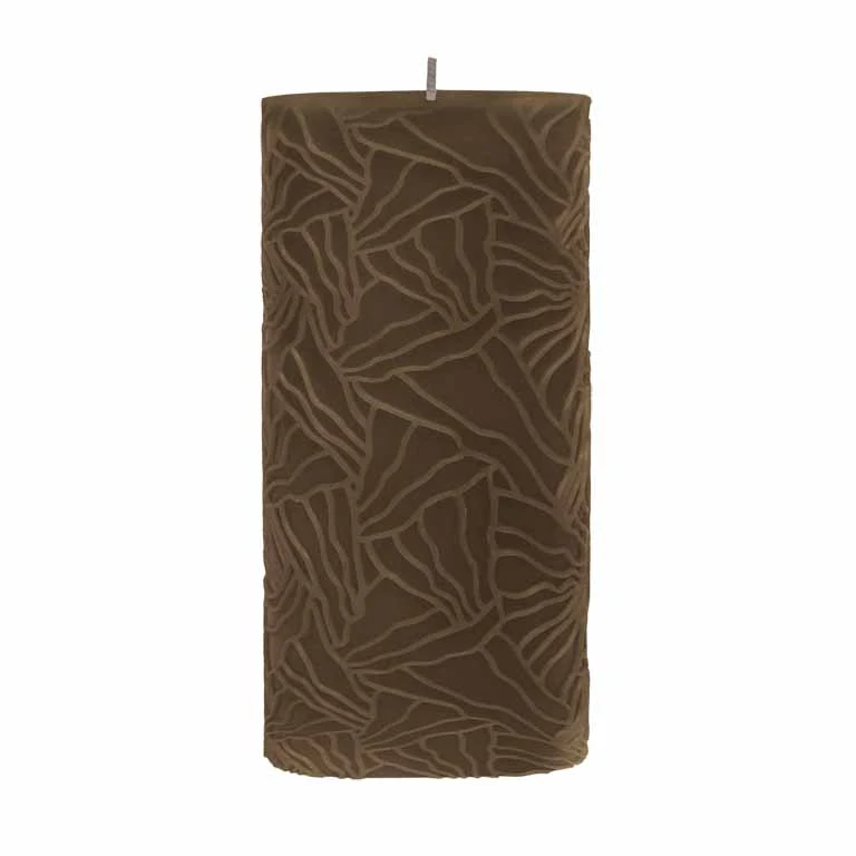 Candle Wave 9x20cm mocha
