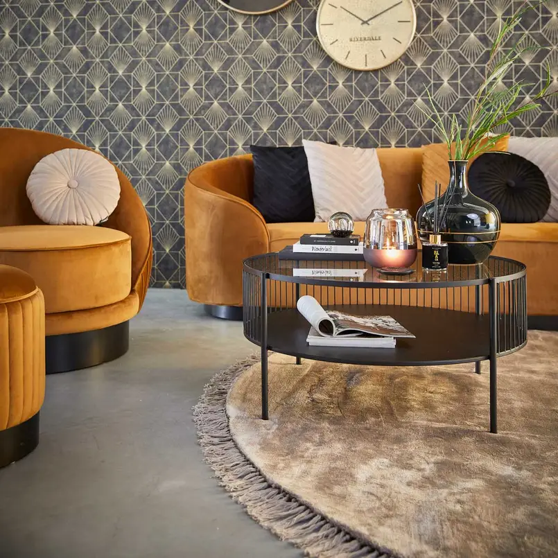 Coffee table Rocco 80cm black