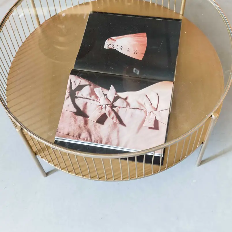 Coffee table Rocco 80cm gold