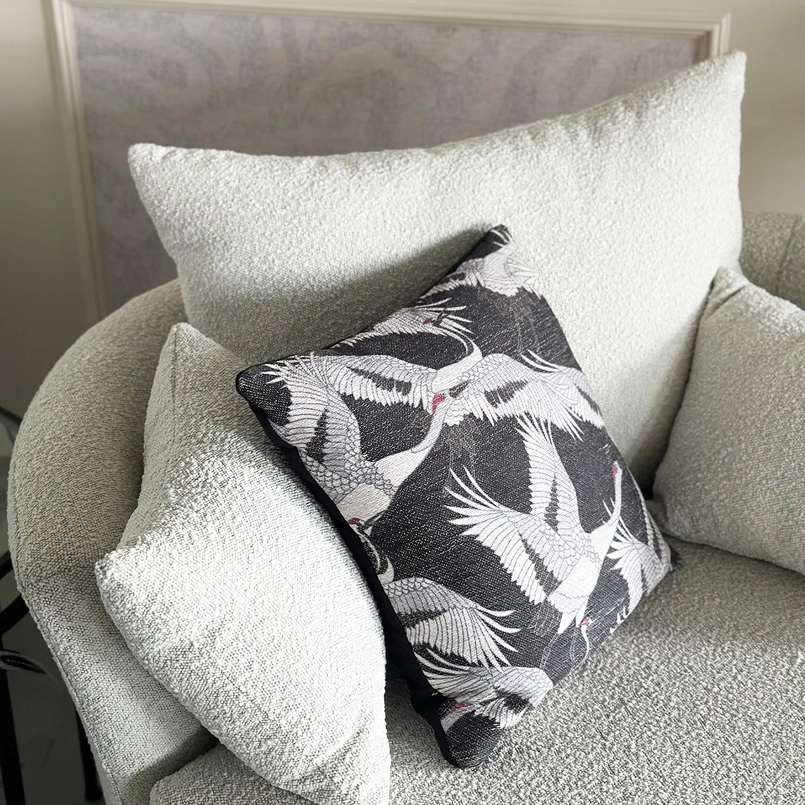 Cushion Crane 45x45cm black