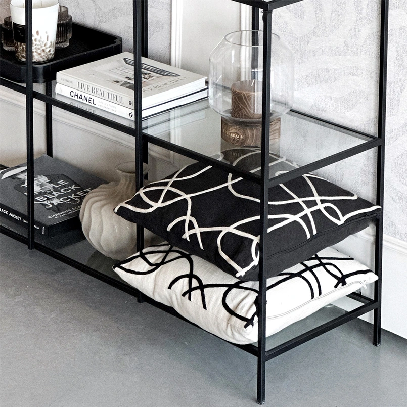 Cushion Nina print 7 45x45cm black