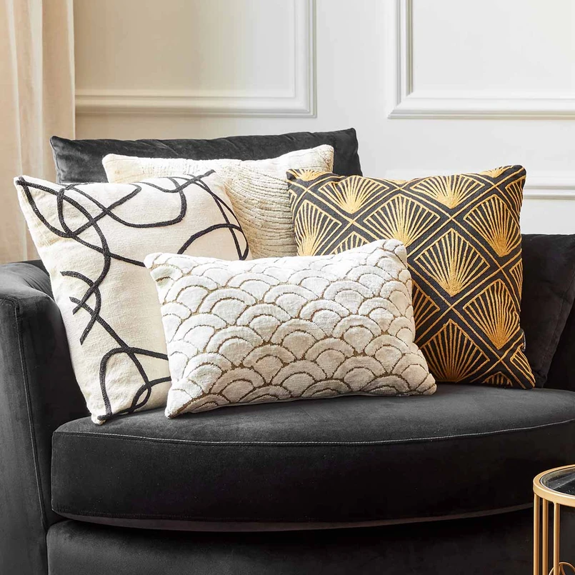 Cushion Nona print 4 45x45cm sand