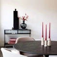 Dinerkaarsen Gedraaide kaarsen bordeaux rood - set van 4