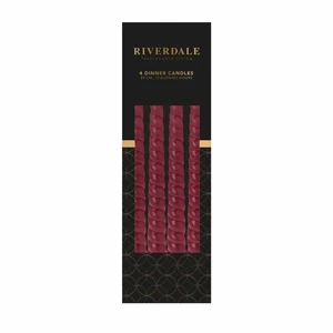 Dinerkaarsen Gedraaide kaarsen bordeaux rood - set van 4