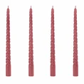 Dinerkaarsen Gedraaide kaarsen oud roze - set van 4
